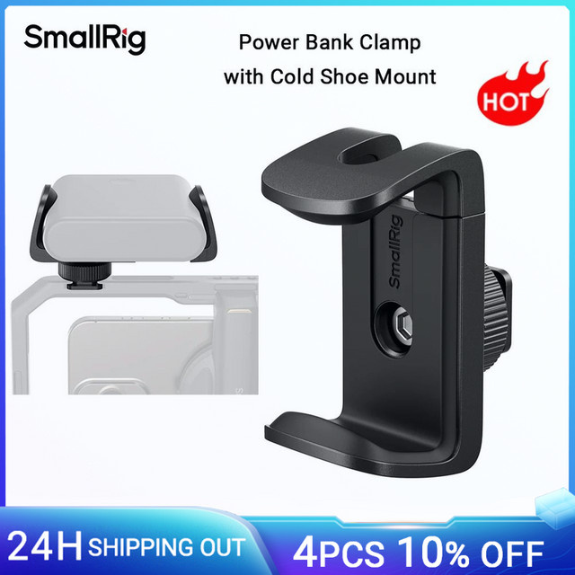 SmallRig universelle Powerbank-Klemme mit Cold Shoe-Befestigung für Cage 4600, Schwarz, Breite: 5,5 cm bis 8,6 cm - Bild 1