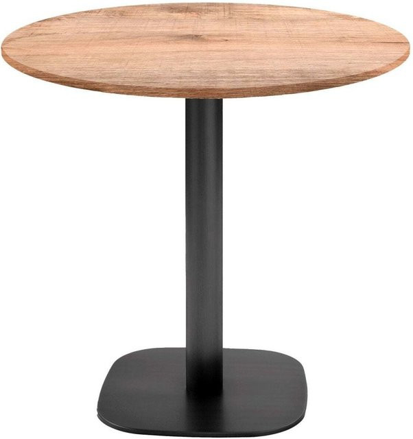 RestooTab Tisch Round runder Esstisch in Eiche und Schwarz, Höhe: 73 cm, Durchmesser: 70 cm - Bild 1