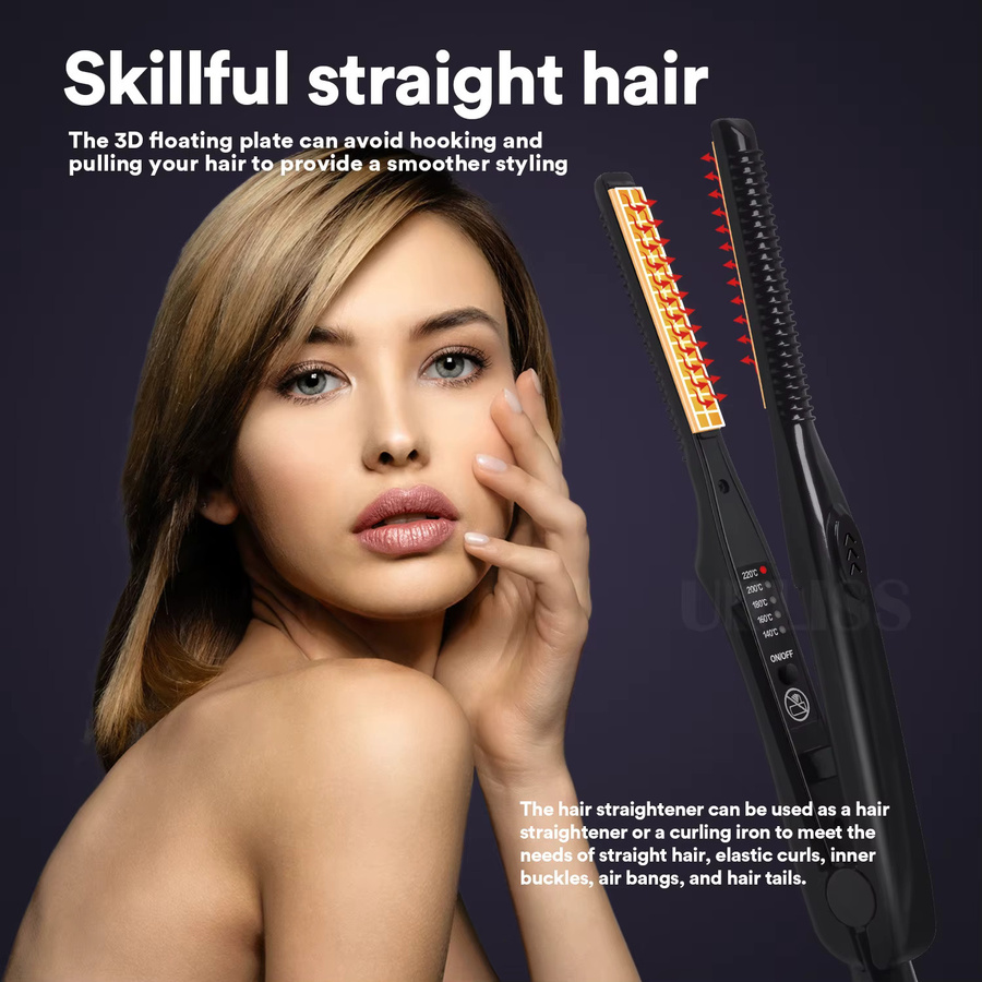 TINSOL 2-in-1 Haarglätter und Lockenstab, Mini-Keramik, Schwarz - Bild 4