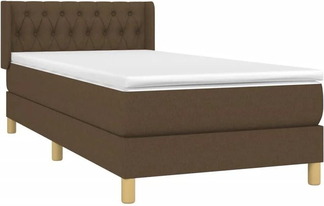 vidaXL Boxspringbett mit Matratze Hybrid-Design in Dunkelbraun, B/T/H: 90 x 200 cm - Bild 1