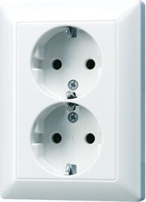 Jung SCHUKO-Steckdose 2-fach Aufputz 16A 250V Weiß - Bild 1