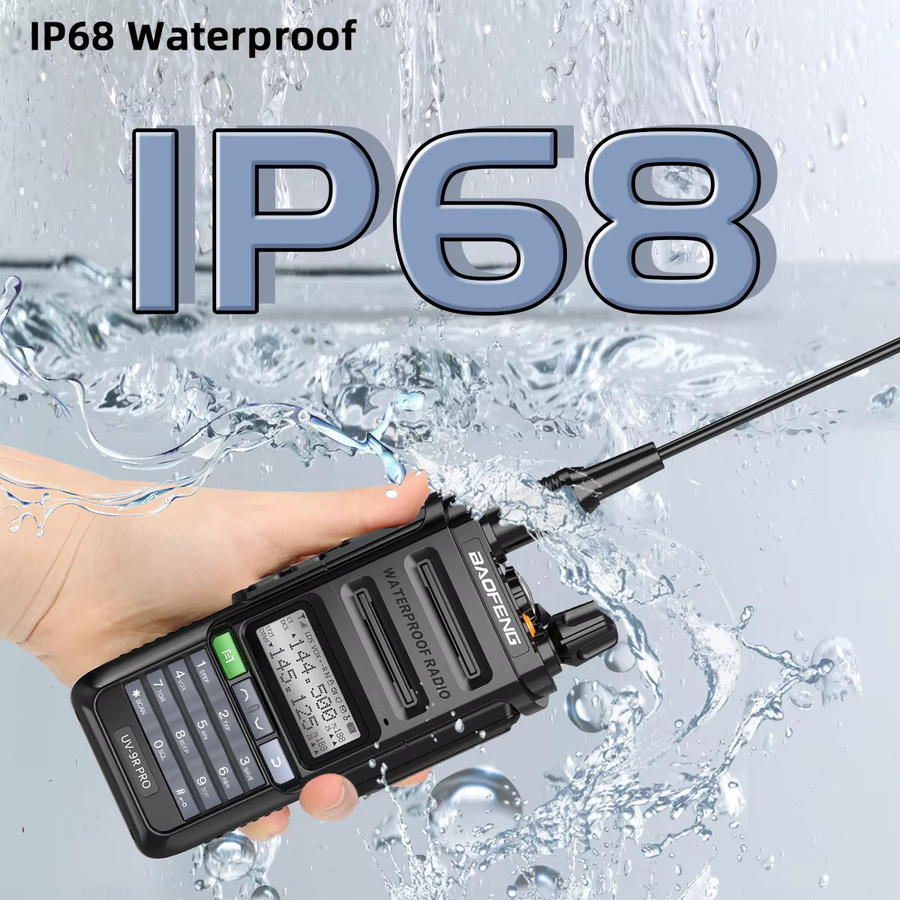 Baofeng UV-9R PRO V2 Wasserdichtes Walkie-Talkie UHF VHF Band mit USB-C, Schwarz - Bild 3