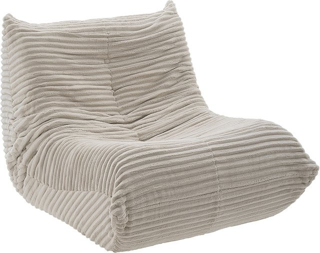 tectake Relaxsessel mit Samtcord-Bezug in Beige, B/T/H: 95 x 100 x 75 cm - Bild 1
