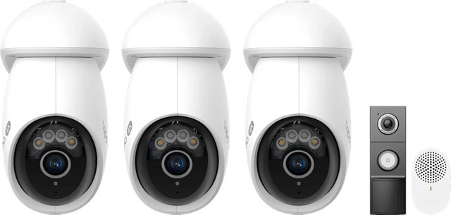 TP-Link Tapo Smart Home Set bestehend aus 3x C560WS Überwachungskameras, D235 Smart Battery und kabelgebundener Türklingel - Bild 1