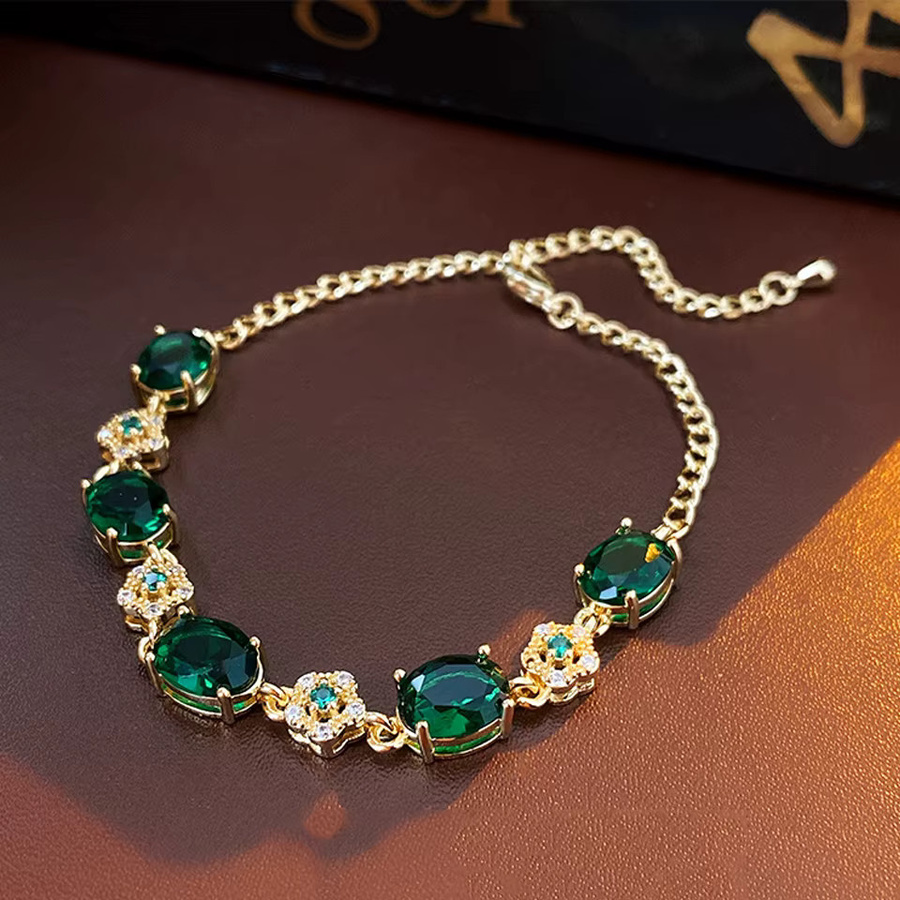 ZAKOL Armband, Gold, Grün Kristall Zirkonia, Damen, Vintage - Bild 3