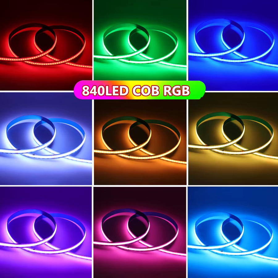 HEGEHE Tuya WiFi Bluetooth RGB COB LED Streifen mit 840 LEDs/m, dimmbare lineare Beleuchtung in Multicolour - Bild 3