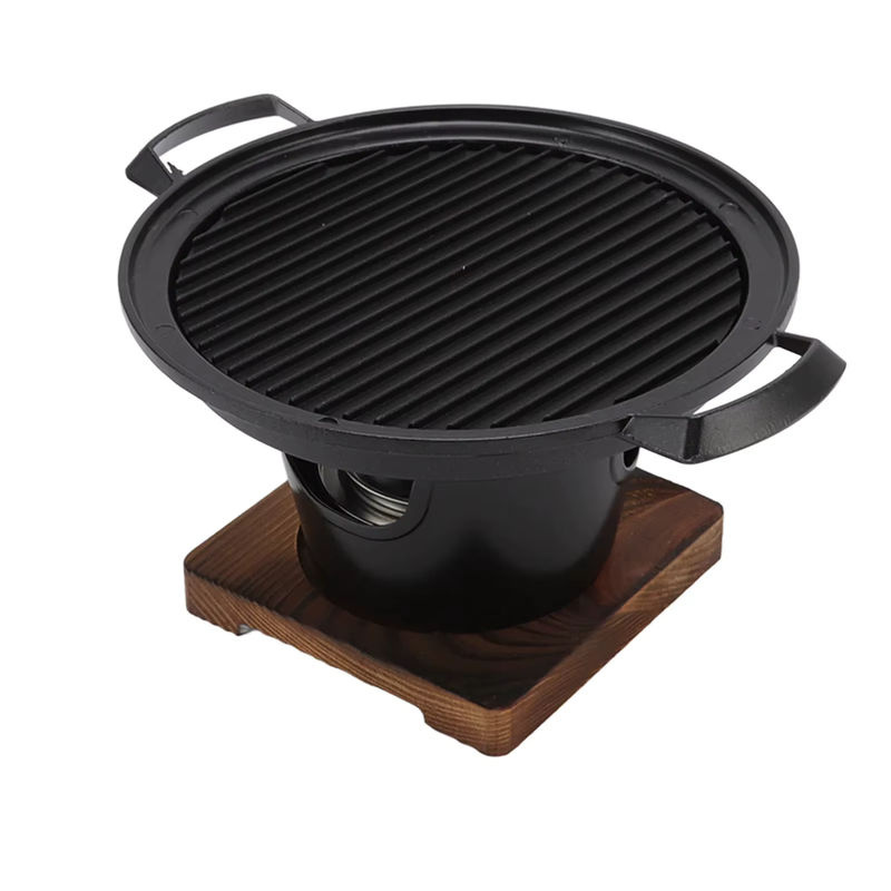 Qiilu Mini-Grill Tabletop aus Gusseisen in Schwarz für eine Person mit abnehmbarer Grillplatte - Bild 7
