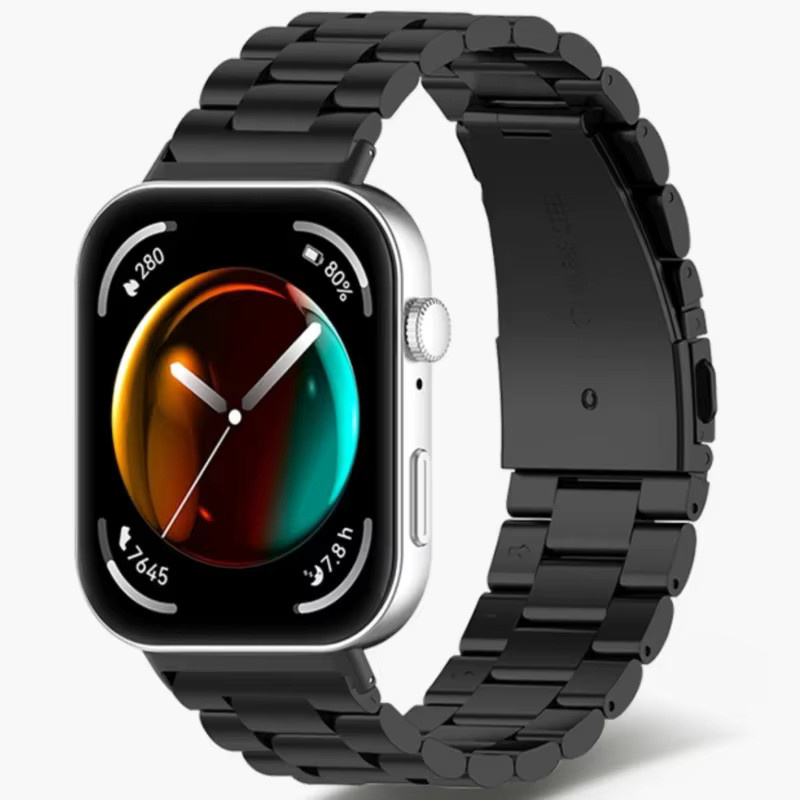 TINUORA Uhrenarmband Edelstahl, Schwarz, Smartwatch Ersatzarmband - Bild 2