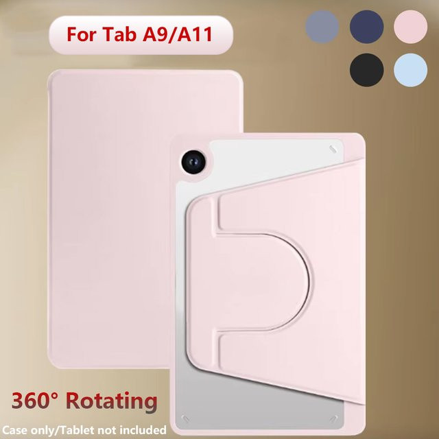 Drehbare Acryl Schutzhülle für Samsung Galaxy Tab A9 / Tab A11 mit Stifthalter und Auto Schlaf-Wach-Funktion, transparent - Bild 1