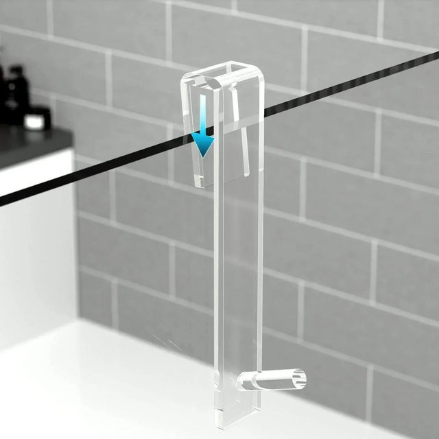 LChome Acryl Badezimmer-Duschtürhaken für Glastüren, stanzfreier Handtuchhalter und Bademantel-Aufhänger, Transparent/Weiß - Bild 1