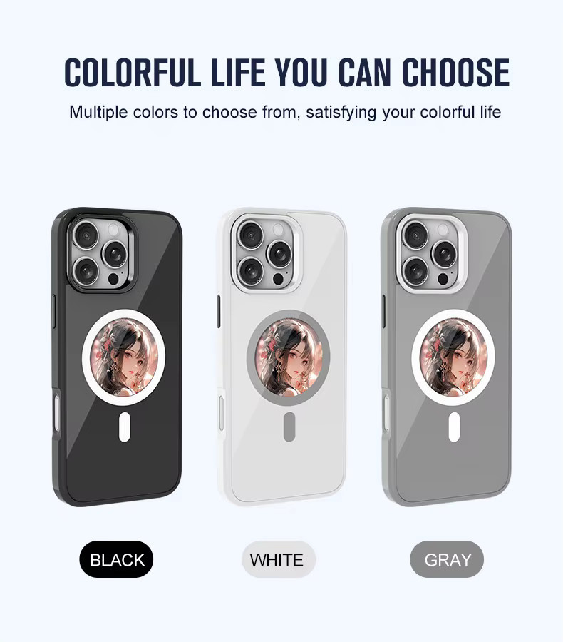 NFC LED Smart E-Ink Handyhülle für iPhone 16, 16Plus, 16Pro, 16Pro Max in Schwarz mit DIY anpassbarem Display und magnetischem PC-Material - Bild 4