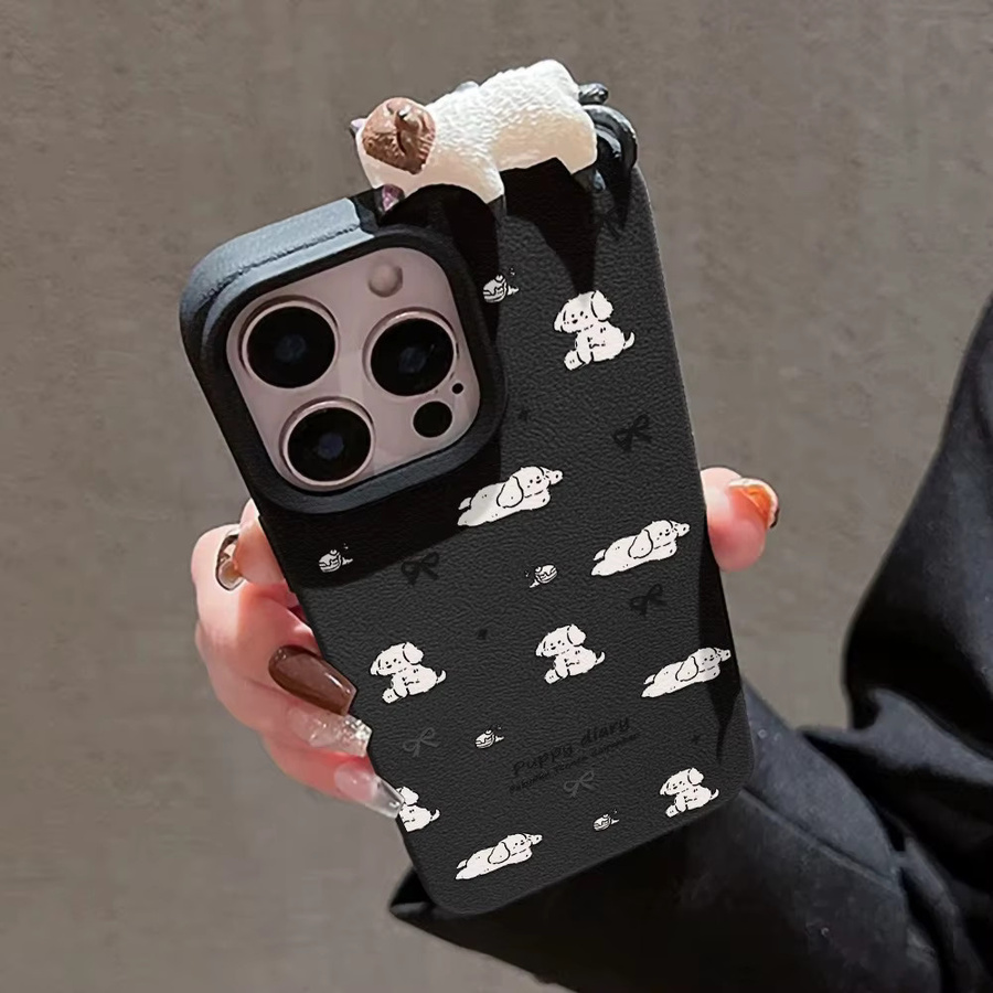 Stoßfeste Handyhülle mit Cartoon Hund und niedlicher 3D-Katze für Apple iPhone 16, 15 und weitere Modelle - Bild 4