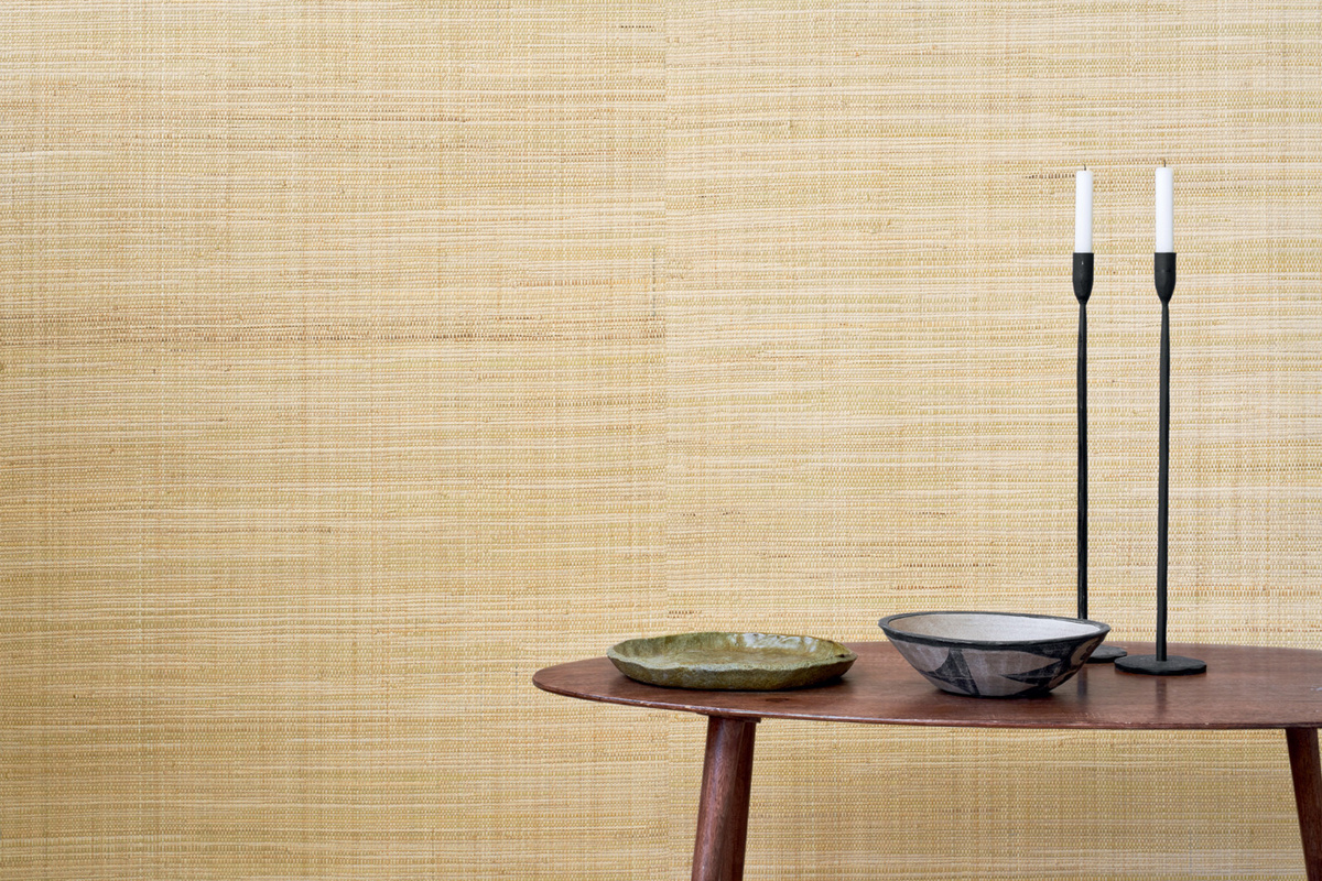 CMO Paris Tapete Papyrus Brut in Ivoire Beige Natur im minimalistischen Design aus Vlies - Bild 1