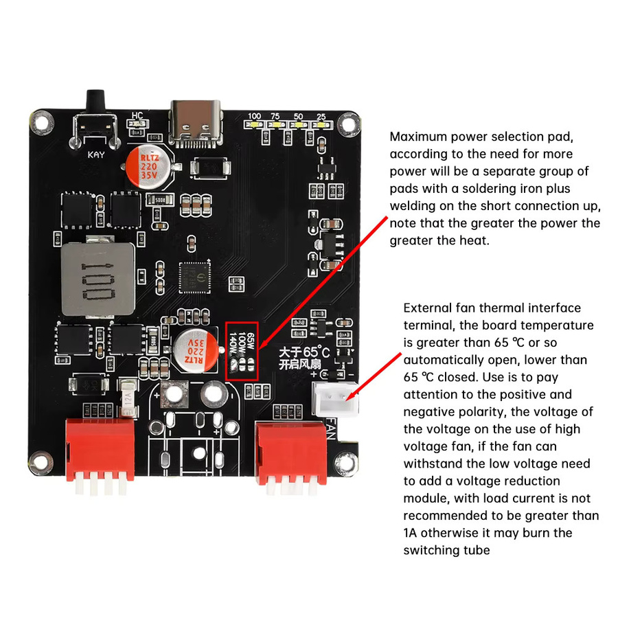 IP2366 Bidirektionales 140W BMS Ladegerät Modul für Lithium-Batterien USB-C zu DC in Schwarz - Bild 5