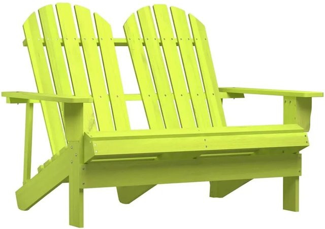 vidaXL Adirondack-Gartenbank 2-Sitzer aus Massivholz Tanne in Grün, B/T/H: 119,5 x 85,5 x 89,5 cm - Bild 1
