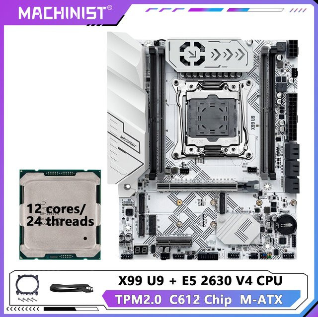 Machinist X99 U9 MACHINIST Motherboard-Set mit LGA2011-3 Unterstützung für Xeon E5 2630 V4, DDR4, NVME M.2 und USB-C - Bild 1