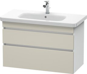 Duravit Waschtischunterschrank DuraStyle in Taupe/Weiß, wandhängend mit 2 Schubladen, B: 93 cm, T: 44,8 cm, H: 61 cm - Bild 1