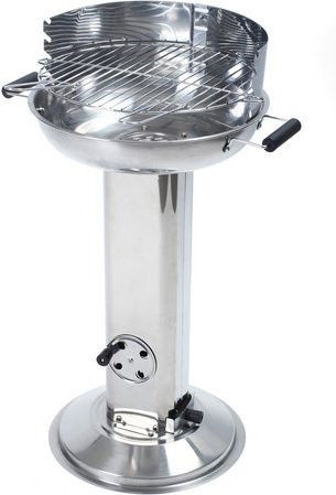 TEPRO Holzkohlegrill Hartford aus Edelstahl in Silber und Grau mit Grillfläche von 38 x 38 cm und Warmhalterist - Bild 1