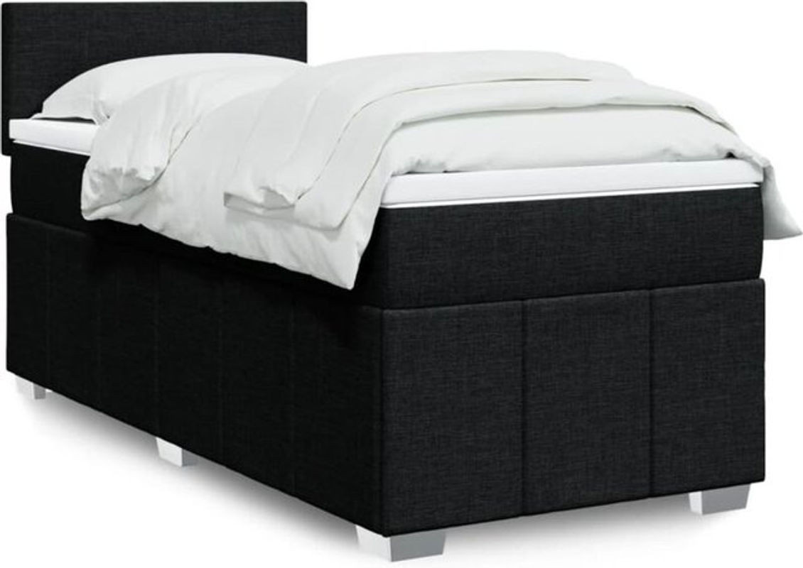 vidaxl Boxspringbett mit Matratze aus Stoff in Schwarz B/T/H: 200 x 100 x 100,5 cm - Bild 1