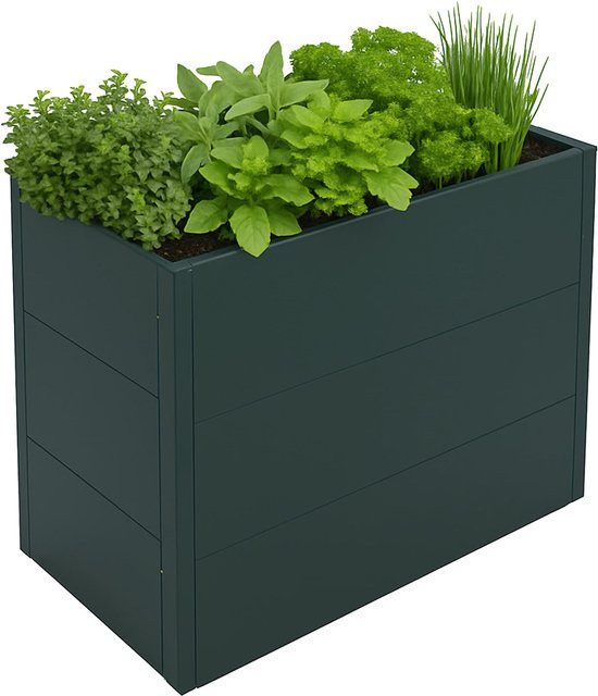 Metallhochbeet MCW P64 für Garten und Terrasse, Grün, B: 100 cm, T: 77 cm, H: 50 cm - Bild 1