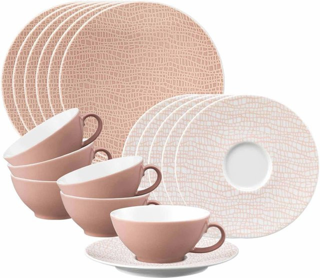 Seltmann Weiden Teeservice Life Fashion aus Porzellan, 18er Set, Pink - Bild 1