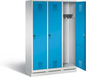 C+P Garderobenschrank Evolo aus Stahl mit Front in Lichtblau und Korpus in Lichtgrau, H x B x T: 180 x 120 x 50 cm - Bild 1