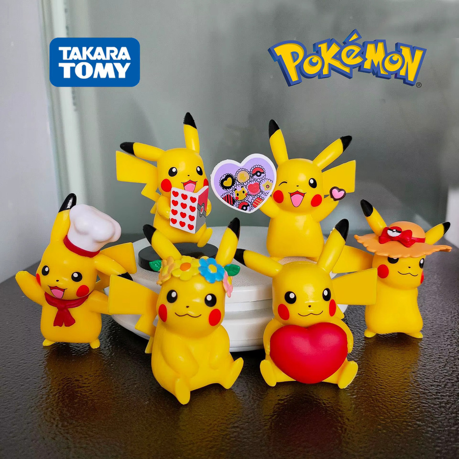 TAKARA TOMY Pokemon Actionfiguren Pikachu Charmander Psyduck Squirtle Jigglypuff Bulbasaur Bunt / Mehrfarbig - Bild 2