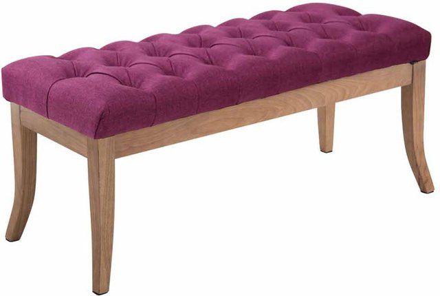 TPFLiving Sitzbank Romeo Chesterfield in Lila mit Stoffbezug, Breite: 100 cm, Höhe: 46 cm, Tiefe: 38 cm - Bild 1