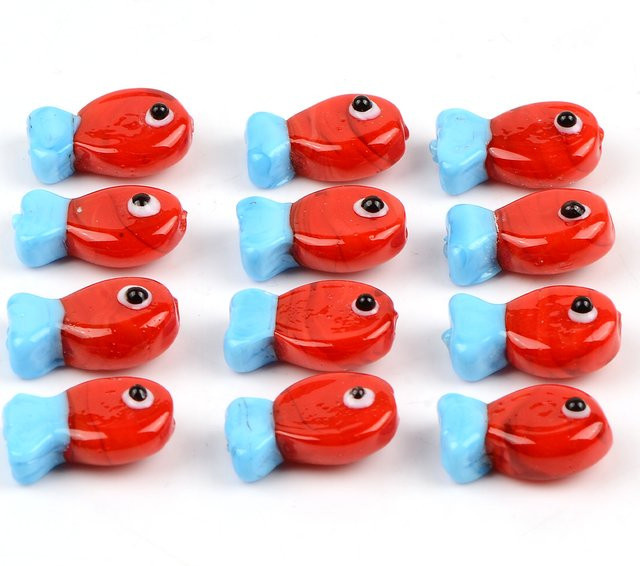 NASSBORO Glasperlen, rote Fischglasur, DIY Distanzperlen - Bild 1