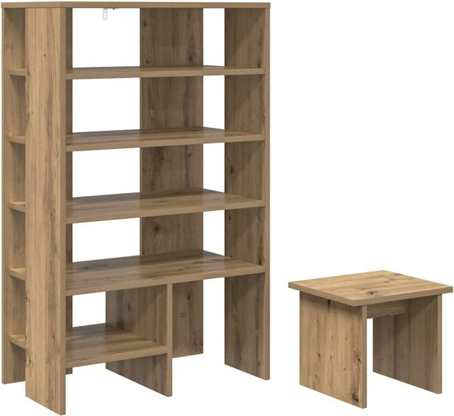 vidaXL Schuhschrank mit Regal Set aus Holzwerkstoff in Artisan-Eiche, 2 Stück, Braun - Bild 1