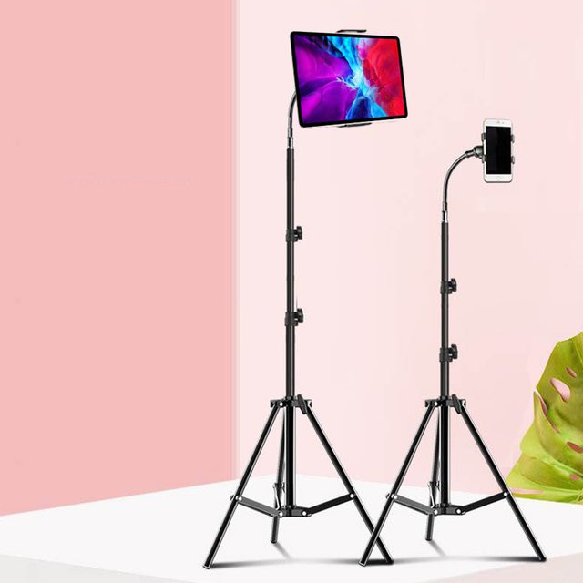 Hot Pada Tablet-Ständer Stativ Bodenhalterung in Schwarz, Höhe: 170 cm, verstellbare Halterung für iPad Pro, Air und Mobiltelefone - Bild 1