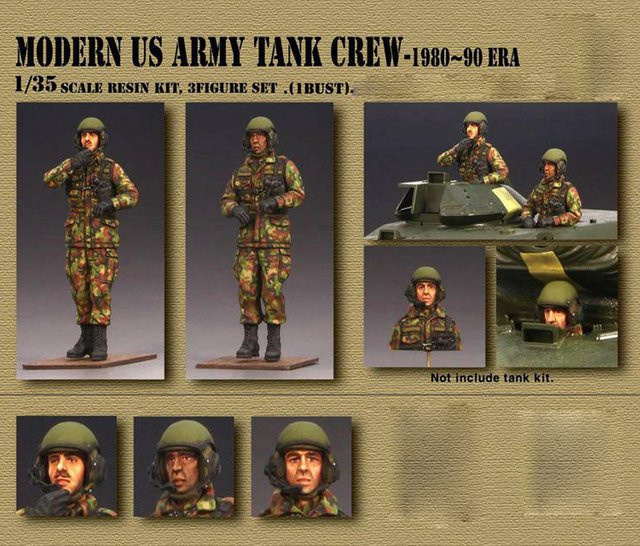 Moderne Panzerbesatzung der US-Armee, Resin-Modellfigur, 1:35, Soldat - Bild 1