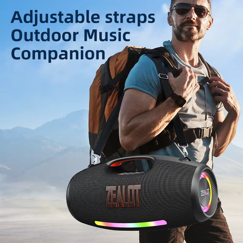 ZEALOT S89 Bluetooth Lautsprecher Schwarz, 250 W wasserdichter tragbarer Outdoor-Boombox mit Subwoofer und tiefem Bass - Bild 6