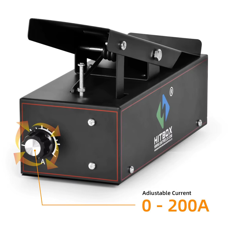 HITBOX 5-poliges Fußpedal für WIG-Schweißen, Verstärker-Steuerpedal in Schwarz, kompatibel mit HBT250P AC/DC und CT-520 Maschinen - Bild 3