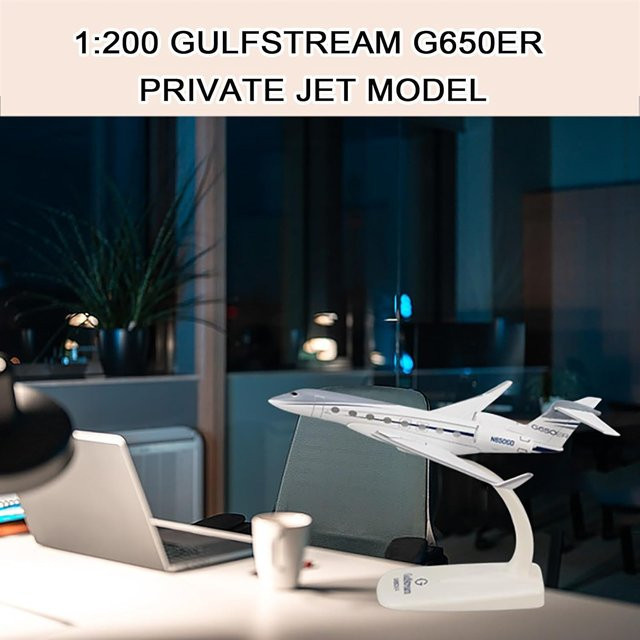 ZOCO Gulfstream G650ER Business Jet G-650, Flugzeug-Replika-Modell, Metall, Maßstab 1:200 - Bild 1