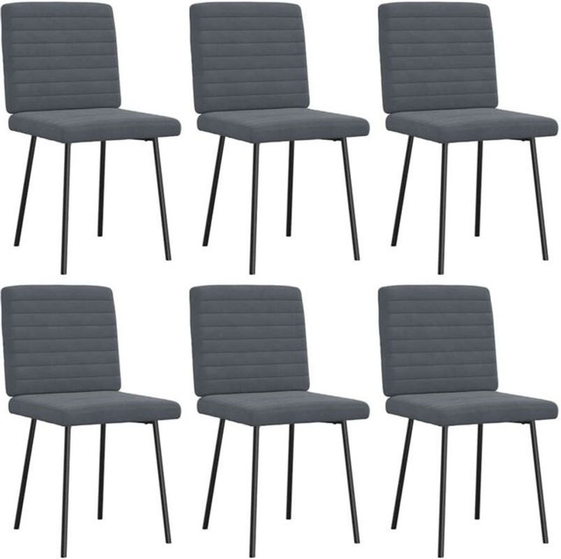 Vidaxl Esszimmerstühle 6er Set Modern in Anthrazit und Grau aus Samt - Bild 1