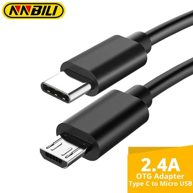 NNBILI USB C auf Micro-USB-Kabel in Schwarz für Samsung, Redmi, LG, Moto, Xbox One, PS4 Controller und Fire Tablets - Bild 1