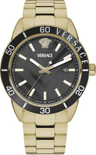 Versace Herrenuhr Greca Urban, Quarz, Edelstahl, 43 mm, Schwarz, 5 ATM - Bild 1