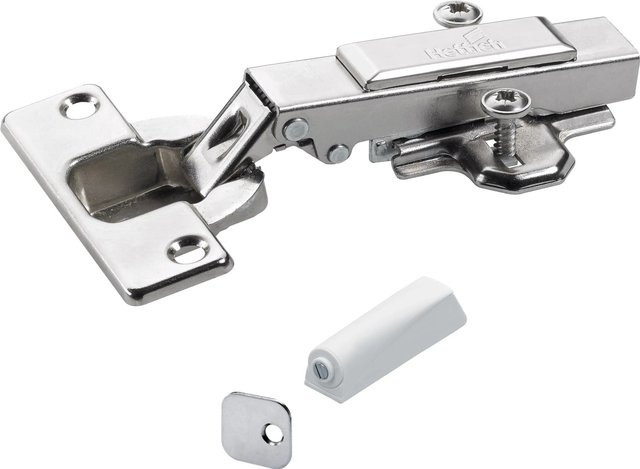 Hettich Topfscharnier-Set Push to Open mit Vollüberdeckung in Nickel-Optik - Bild 1