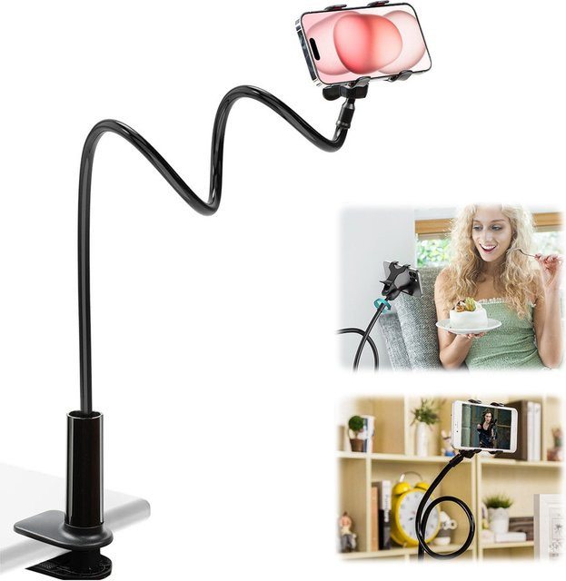 MovingMic Schwanenhals-Handyhalterung in Schwarz mit flexiblem Langarm für iPhone, Xiaomi und Samsung - Bild 1