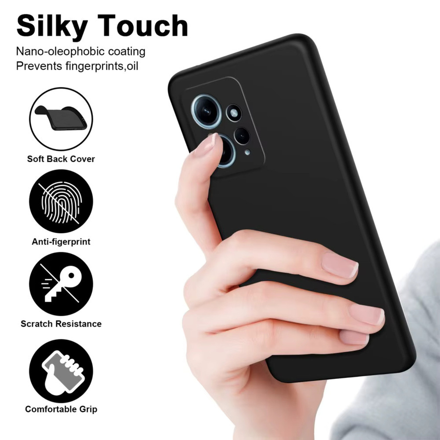 Luxus Silikon Schutzhülle für Xiaomi Redmi Note 12 4G in Schwarz, weiche und stoßfeste Handyhülle - Bild 4