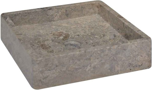Waschbecken aus Naturstein von Yiwydaa in Grau, quadratisch, B/T/H: 40 x 40 x 10 cm - Bild 1