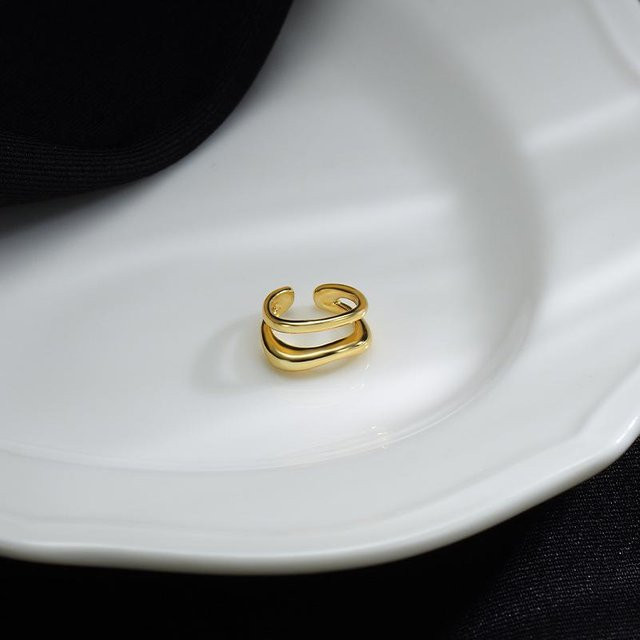 Earcuff Doppelkreis Ohrklemme, Zinklegierung, gray, Unisex - Bild 1