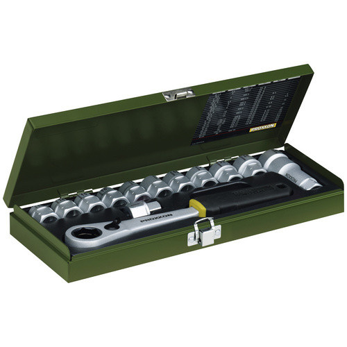 Proxxon Steckschlüssel-Spezialsatz Industrial 1/2 Zoll, 14-teilig, Stahl, silberfarben, Schlüsselgröße 13 bis 27 mm - Bild 2