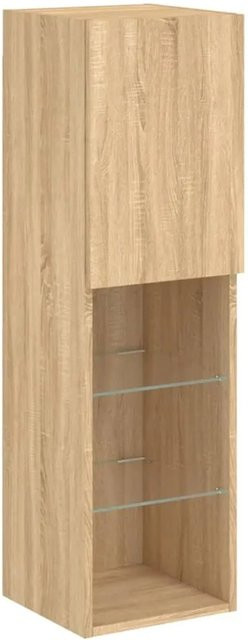 vidaXL TV-Schrank mit LED-Leuchten in Sonoma-Eiche, B/T/H: 30,5 x 30,5 x 102 cm - Bild 1