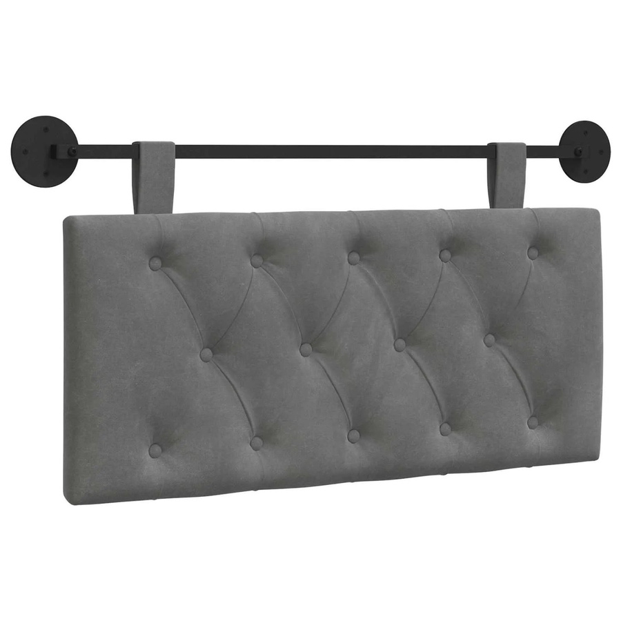 vidaXL Wandmontiertes Polsterpaneel aus Samt in Dunkelgrau, B/H/T: 100 x 55 x 7 cm - Bild 2