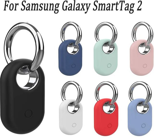 Samsung Galaxy SmartTag 2 Schutzhülle mit Schlüsselanhänger in Schwarz - Bild 1