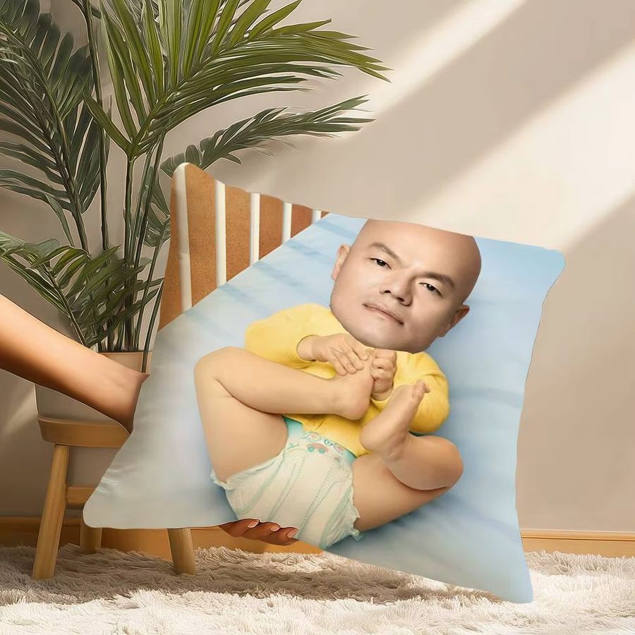 JYP Meme Luxus-Kissenbezug aus Plüsch in quadratischer Form für dein Sofa und deine Heimdekoration - Bild 3
