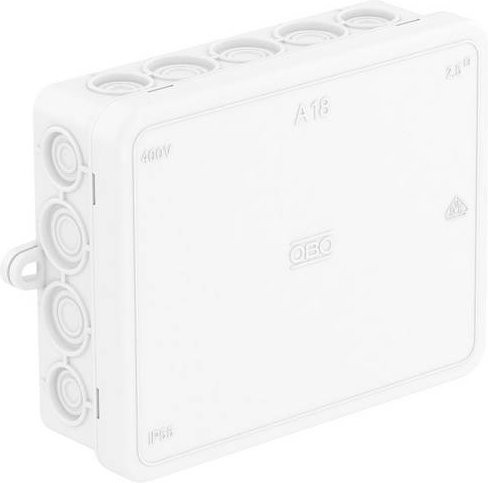 OBO Bettermann Abzweigdose 2000422 in Weiß, B: 12,5 cm, H: 10,0 cm, T: 1,0 cm - Bild 1