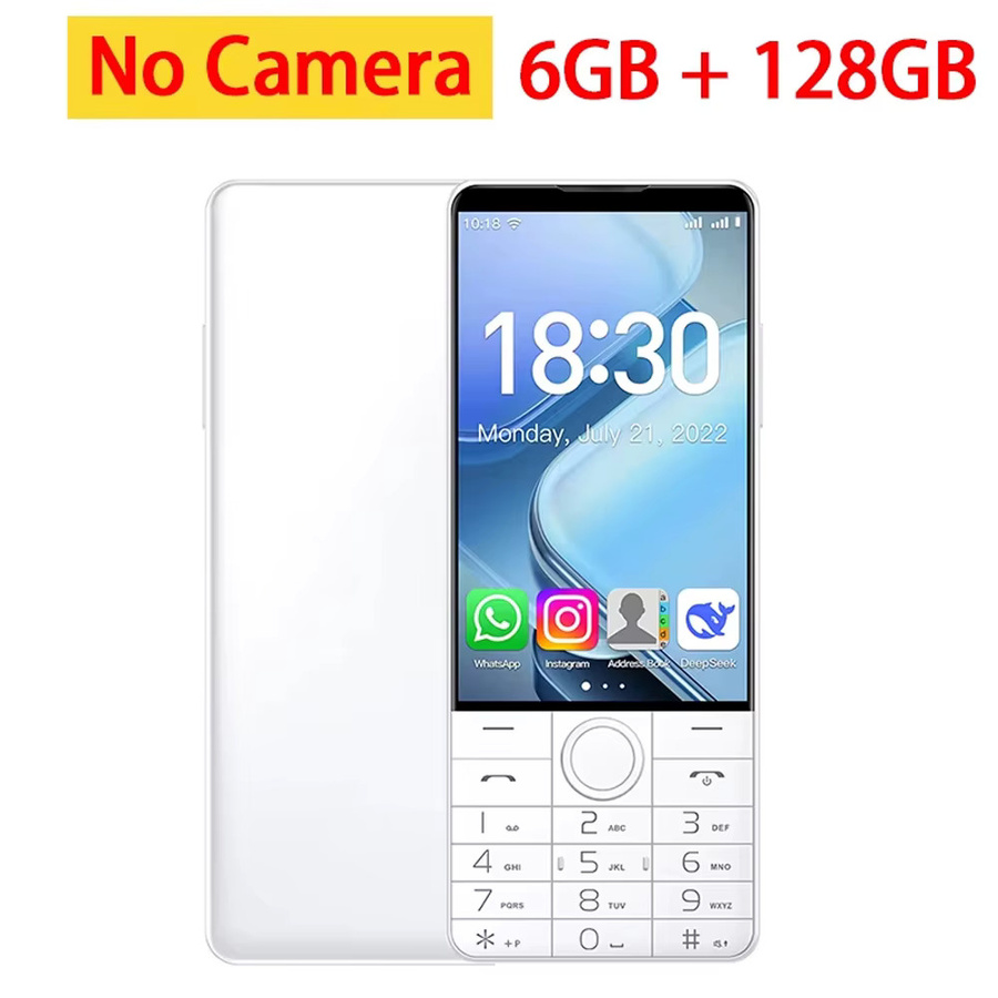 UNIWA DOOV R70 4G Smart Touchscreen-Tastenhandy mit Android 14, 4 Zoll Display, 6GB RAM, 128GB ROM, 2120mAh Akku und russischer Tastatur in Weiß - Bild 3